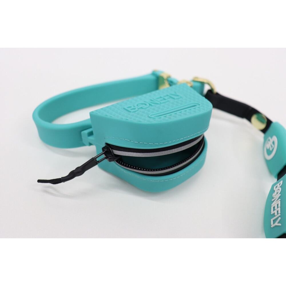 BONEFLY Boneflex Teal XXS HARNESS Aqua Swarovski & Flexfly LEASH -50" - Picture 9 of 9